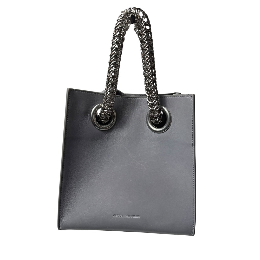 Alexander Wang 2010s Genesis Square Tote Bag Chain Handle Grey Medium